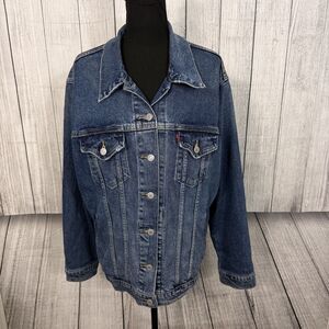 Levi's Women's 2X Blue Button-Front Denim Jean Jacket Classic Trucker